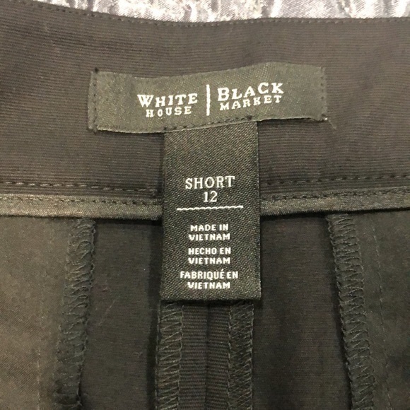 White House Black market black shorts with white lining‎ women’s size  12 NWOT - Picture 7 of 8